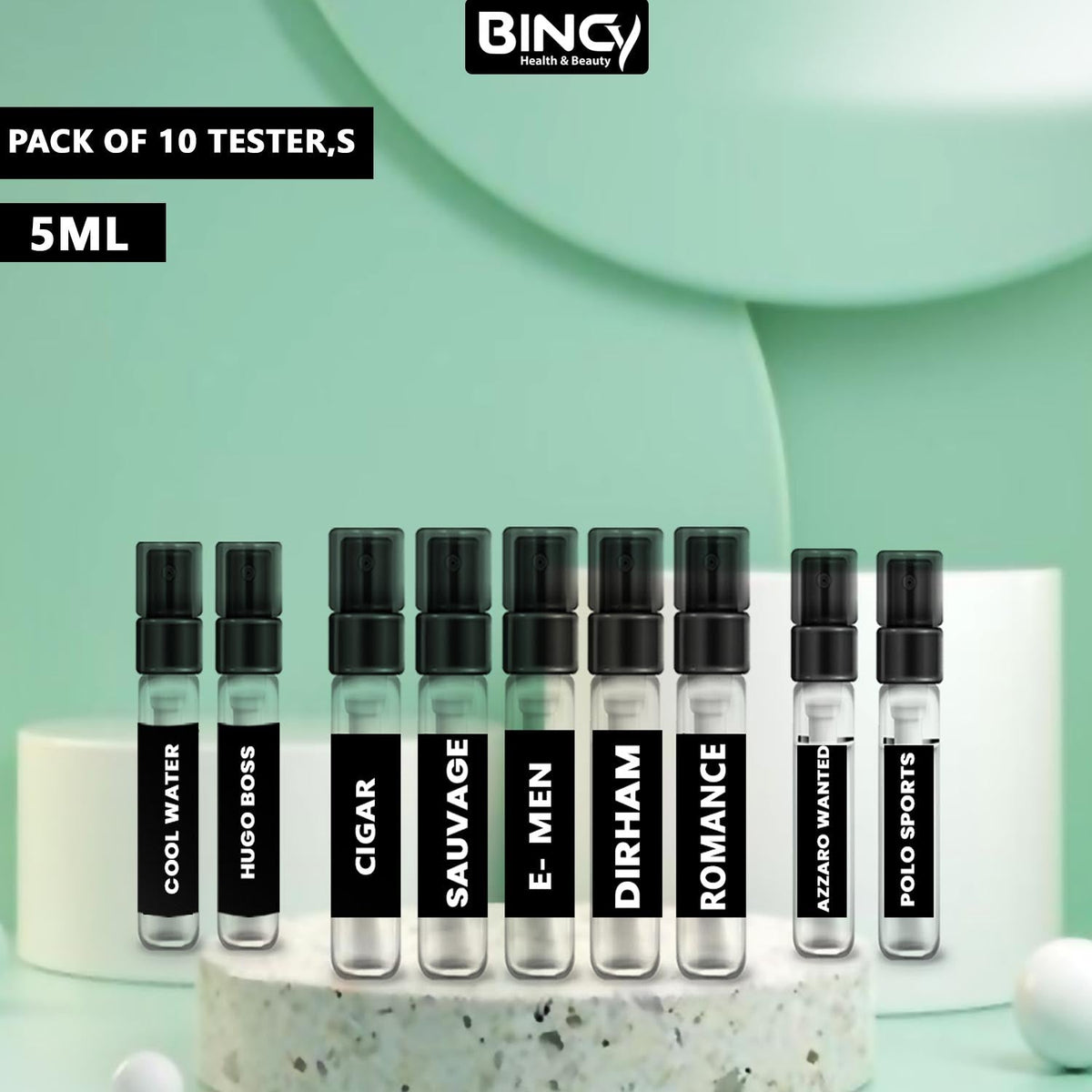 10 Perfumes Samples 5ML of Your Choice - Explorer Range - Bincy.pk