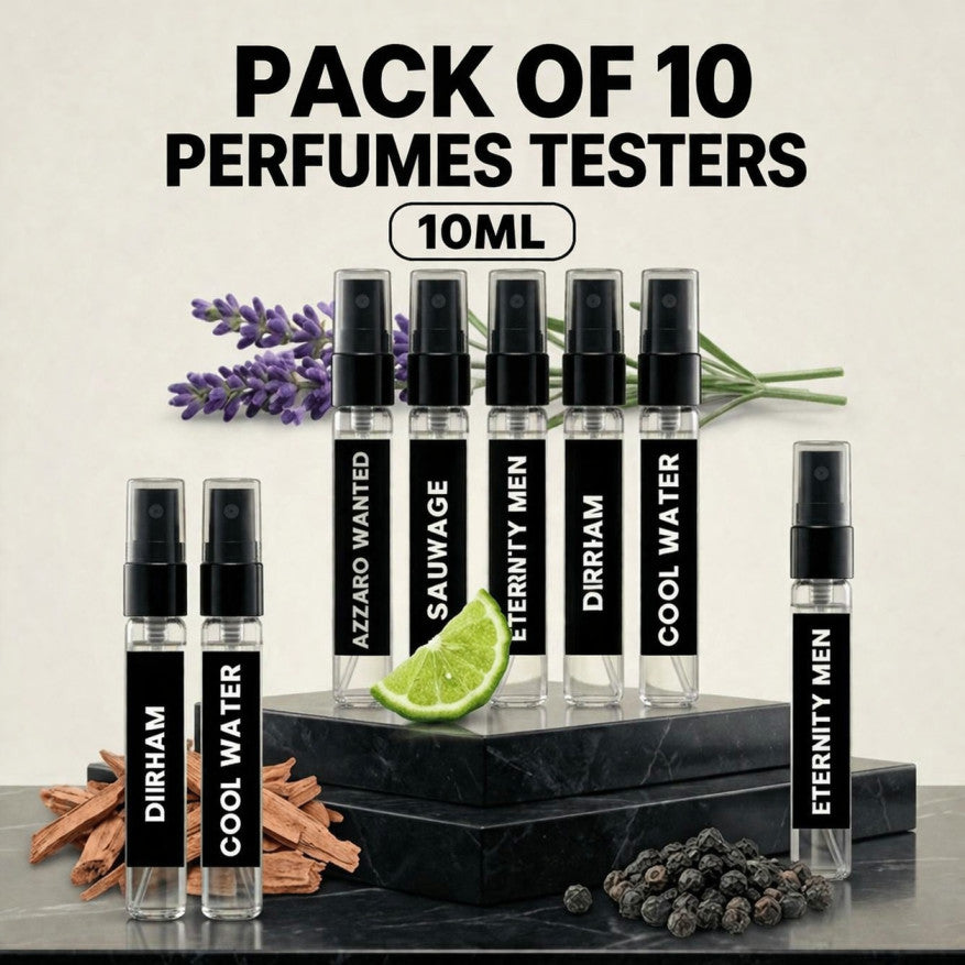10 Perfumes Samples 10ML of Your Choice - Explorer Range